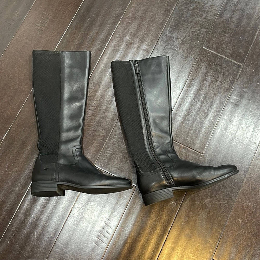 Cole Haan Black Leather Riding Boots